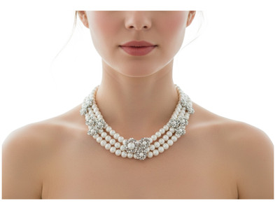 Talbots 3 Strands Pearl Necklace Crystals New Fairycore Quiet Luxury Cottagecore