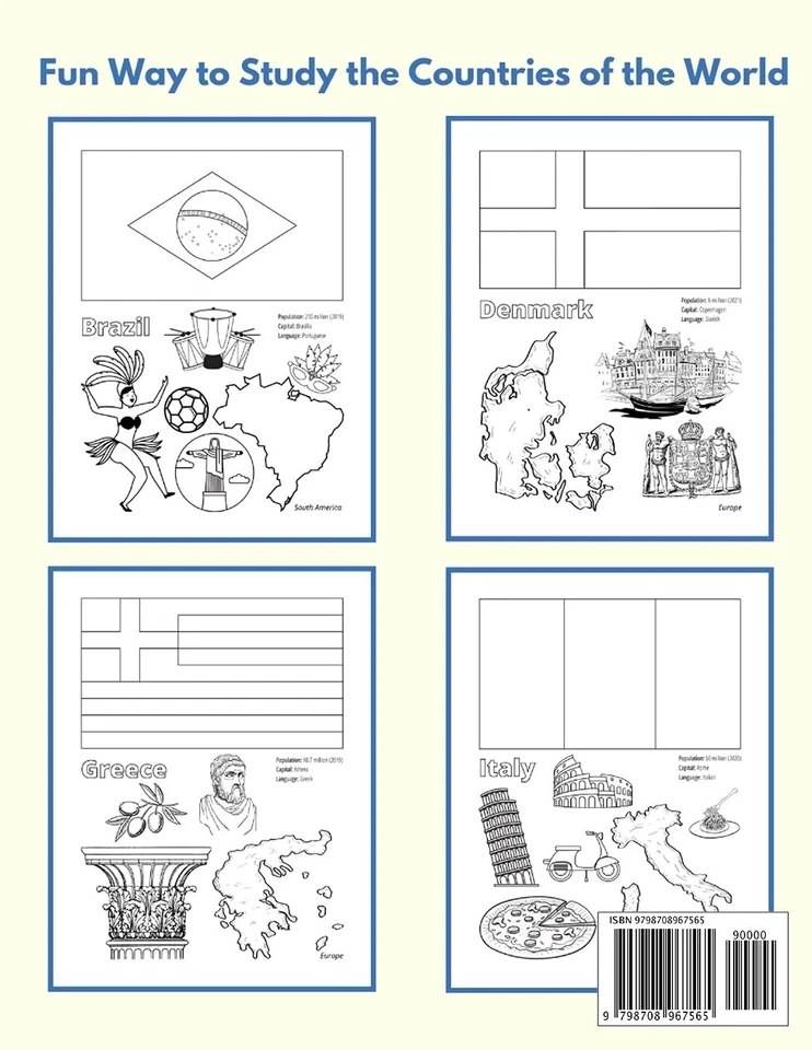 World Flags Coloring Book: Learn All Countries of the World / Geography Gift ... - image 2 of 2