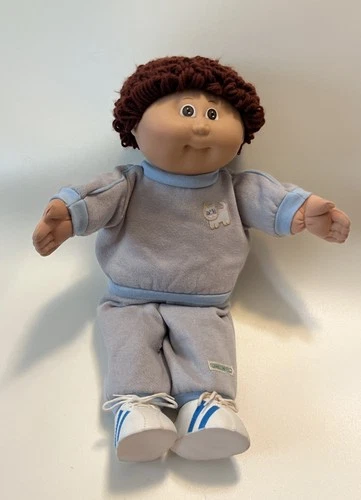 1985 Cabbage Patch Kid Boy Doll, Auburn Brown Hair, Brown Eyes, 17” CPK Outfit