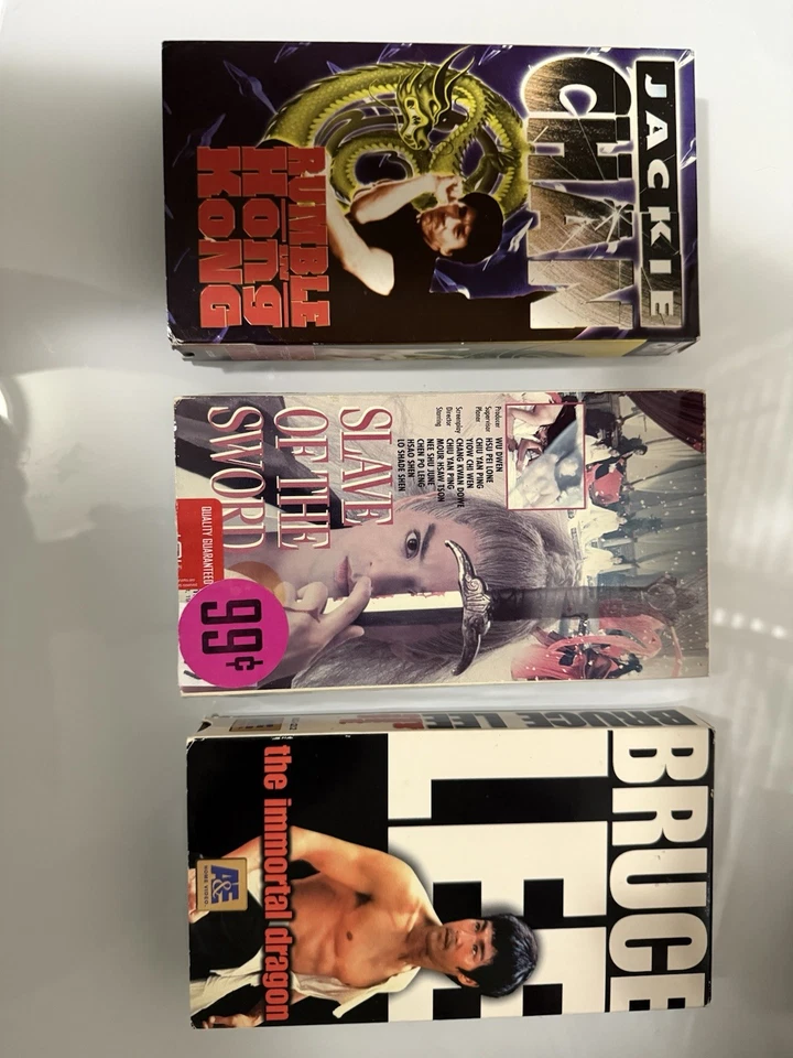 Lot Of 3 Martial Arts VHS | Slave Of The Sword | Jackie Chan Bruce Lee UNTESTED Foto 4 de 4