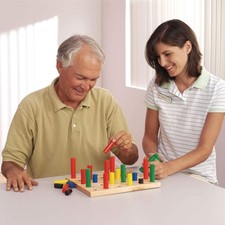 Graded Pegboard, Multi-Colored, Height Varying Pegs for Occupational Therapy,...