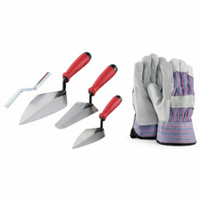 Free Gloves - Marshalltown QLT Bricklaying Tool Kit 4 Piece Trowel Set Builders