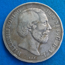 Pays-Bas , 1 gulden argent 1864 , km 93