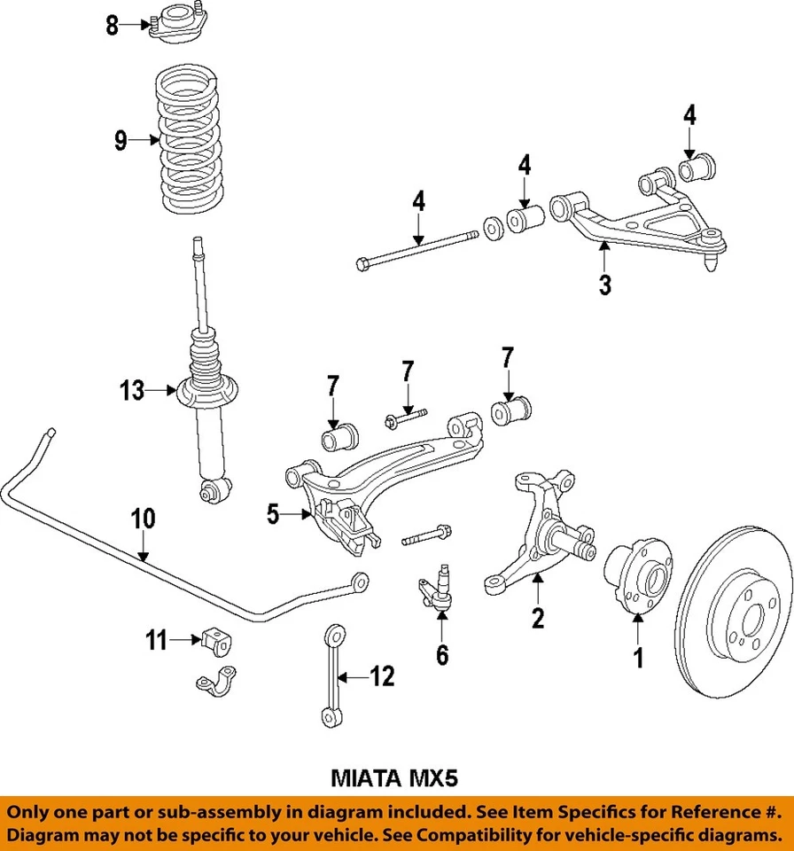 Used Front Suspension Stabilizer Bar fits: 1992 Mazda MX-5 MIATA Front Front Gra Foto 3 de 4