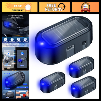 Solar Powered Dummy Car Alarm - LED Flashing Security Light, Anti-Theft Warning,