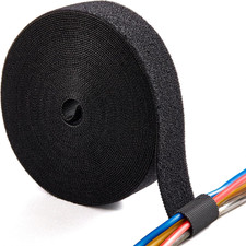 1 Inch X 30 FT Double Sided Hook and Loop Roll Tape - Two Sided, Self Stick, Reu