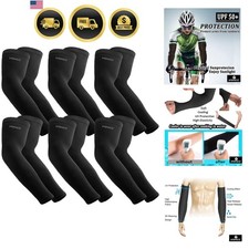 6 Pairs Arm Sleeves  Cooling UV Sun Protection  Sports Compression Sleeves ...