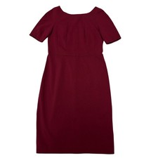 Brooks Brothers Burgundy Sheath Dress Short Sleeve Business Casual Size 6