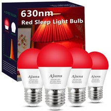 Ajuns LED Red Sleep Light Bulb Dimmable, 100 Blue Light Blocking Bulb 630nm P...