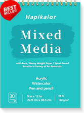 Sketch Book 9x12 Spiral Pad 30 Sheets 98lb Drawing Painting Marker Paper