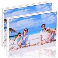 JUOIFIP 2-Pack 11x14 Magnetic Acrylic Picture Frames, Double-Sided, Clear