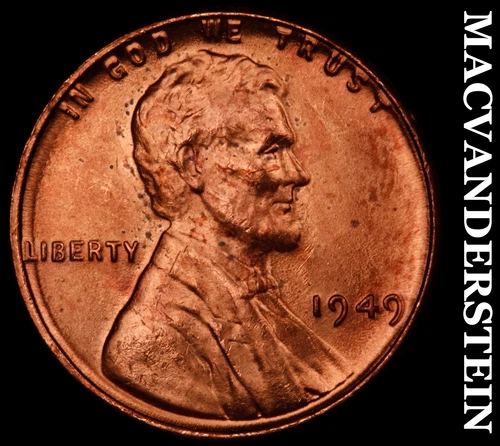 1949 Lincoln Wheat Cent- Choice Gem Brilliant Uncirculated Luster #J1369