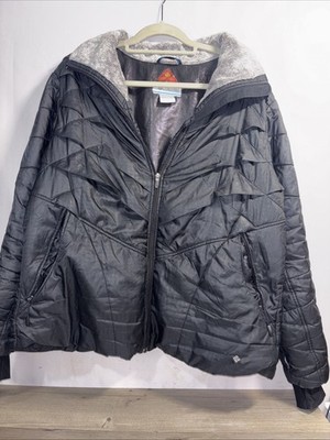 Womens 1X Columbia Omni-Heat Black Jacket Interchange Quilted Outdoor Thumb Hole