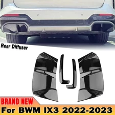 For BMW IX3 2022-2024 Car Rear Bumper Side Diffuser Cover Kit+Fog Light Lid Trim