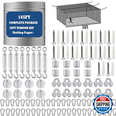 Jecarden Batting Cage Netting Wire Tension Kit For 35Ft Batting Cage Cable