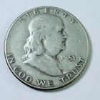 1951 S Franklin Half Dollar 90% Silver Circulated Coin Free Shipping #8287