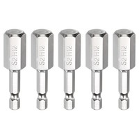 "5 StüCk H12 Sechskant-Bit 12Mm 1/4\" Schaft 50Mm Magnet FüR Antriebssteckdose"