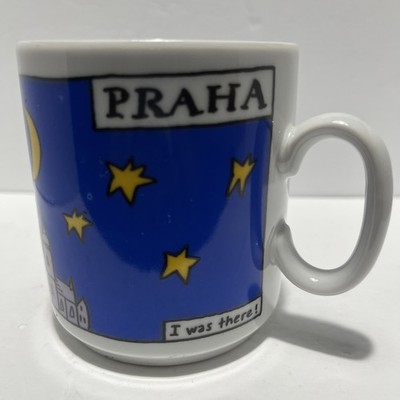   THUN Mug PRAHA AT NIGHT Karlovarsky PORCELAIN Czech Republic ART PRAHA Flawed 
