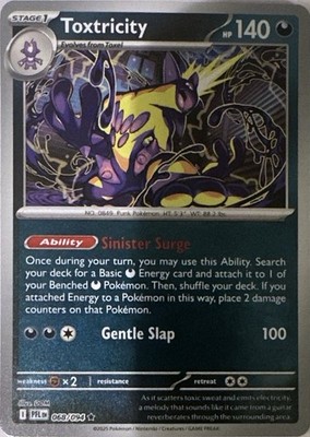 Toxtricity 068/094 Rare Phantasmal Flames Pokemon Reverse Holo Lightly Played