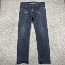7 For All Mankind Slimmy Jeans Mens 36x33 Blue Dark Wash Denim