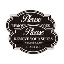 2 Pack Remove Your Shoes Signs No Shoes Decals for Front Door Home Offices