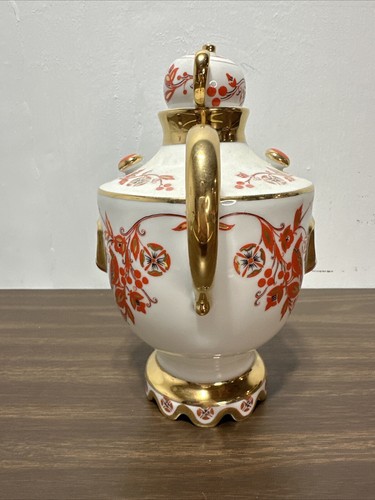 LOMONOSOV PORZELLAN WEINKARAFFE SET SAMOWAR 30,4 OZ/900 ML Rot Weiß Gold - Bild 3 von 12