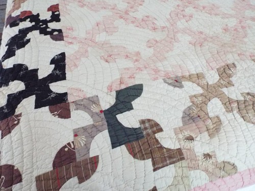 Antique 1920's Quilt, Drunken Path, Drunken Trail - Picture 7 of 12