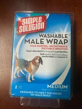 SIMPLE SOLUTIONS WASHABLE MALE DOG WRAPE NEW IN PKG SZ M  15-45 LBS