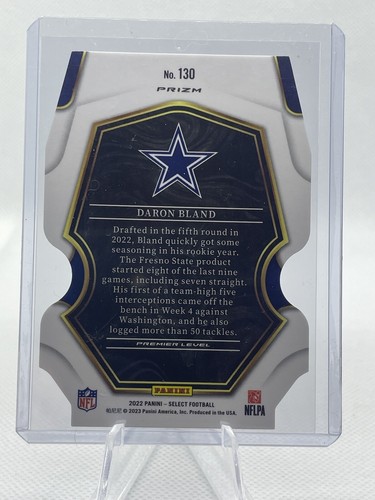 2022 Select Football Daron Bland Green & Yellow Premier Level Die Cut RC No. 130 - Picture 2 of 2