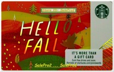 STARBUCKS COFFEE 2018 USA HELLO FALL SEASON US PAPER RARE COLLECTIBLE GIFT CARD