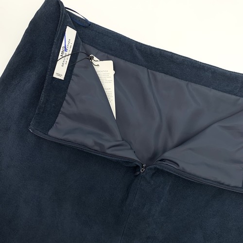 Mango Skirt MNG Womens Size 10 Blue Genuine Leather Mini Asymmetric Slit NWT - Picture 10 of 11