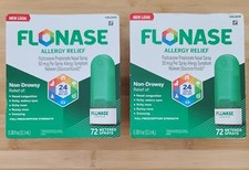 Flonase Non Drowsy 24 Hour Allergy Relief, Eyes & Nose 2Pk X 72 Sprays-Exp 08/25