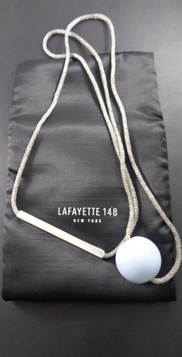 Lafayette Ball Necklace STATEMENT Silver Stone Lavender Blue Ball Charm - Picture 5 of 5