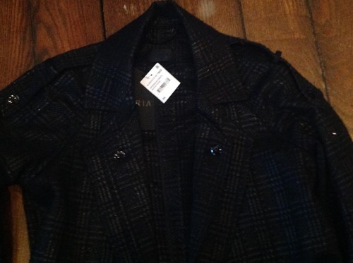 RtA Women's Denim Andi Double Breasted Plaid Trench Coat MSRP $895 - Picture 6 of 9