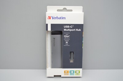 Verbatim USB-C Multiport Hub mit 2x USB 3.0, USB-C, HDMI - Schnellladeanschluss