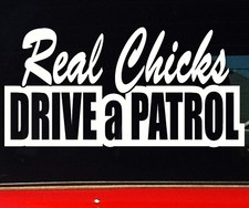 REAL CHICKS PATROL for Nissan 4x4 Cute sexy Girl Wagon Funny Car Stickers 200mm
