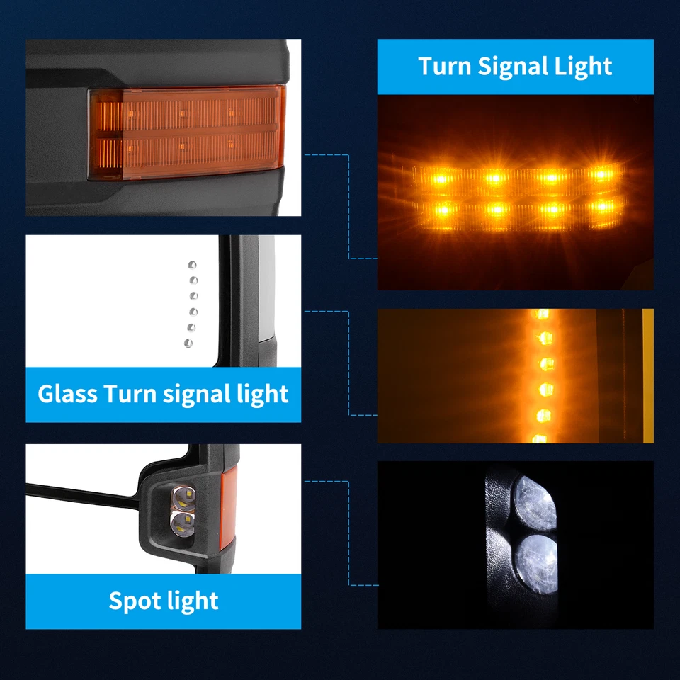 Power Heated Tow Mirrors for 2007-2013 Chevy Silverado Sierra 1500 2500HD 3500HD - Image 2 of 4