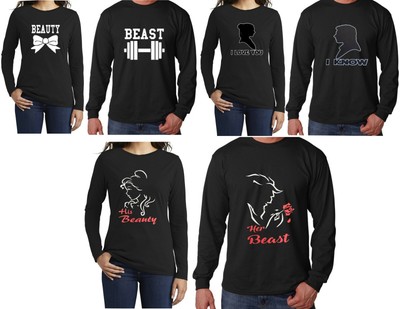 Long Sleeve T'shirt Couple Beauty Beast 
