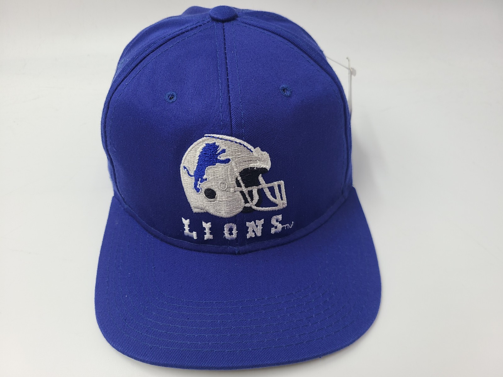 Vintage Detroit Lions AJD Snapback Hat Cap Men 90s NFL Football Blue Green Brim