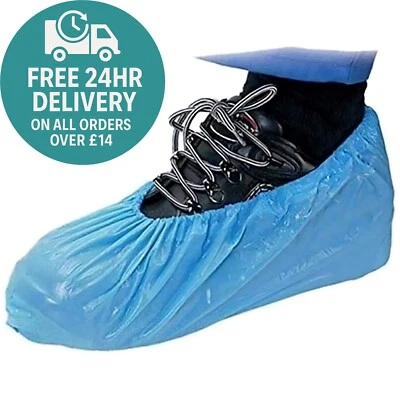 BAG IT PACKAGING DISPOSABLE SHOE COVERS - DURABLE WATERPROOF OVERSHOES FOR RAIN AND MUD