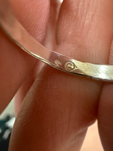 Vintage gedrehter geätzter 925 Sterling Silber Ehering Ringgröße 6 4845 - Bild 4 von 5
