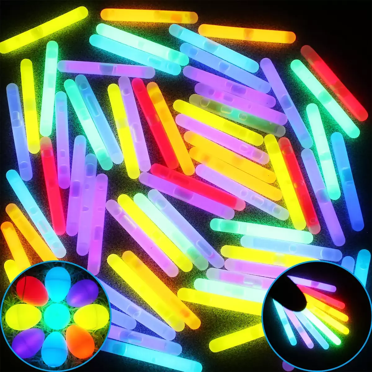 JOYIN 200 Pcs Mini Glow Sticks Bulk with 8 Colors for Party Supplies,  Glow-In-Th