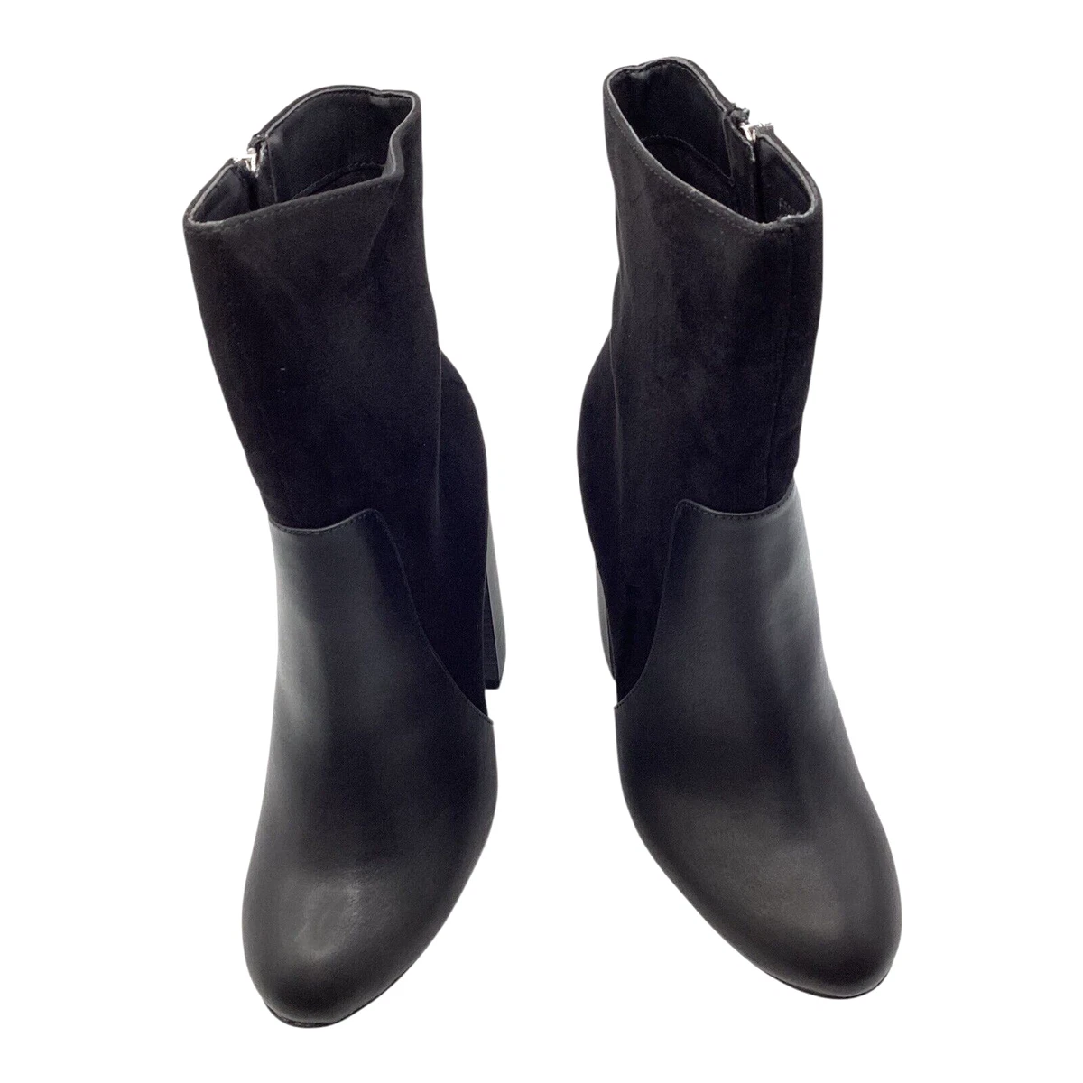 Anne Michelle Mujer Botines UK 4 Negro Imitación Gamuza Tacón Bloque Invierno