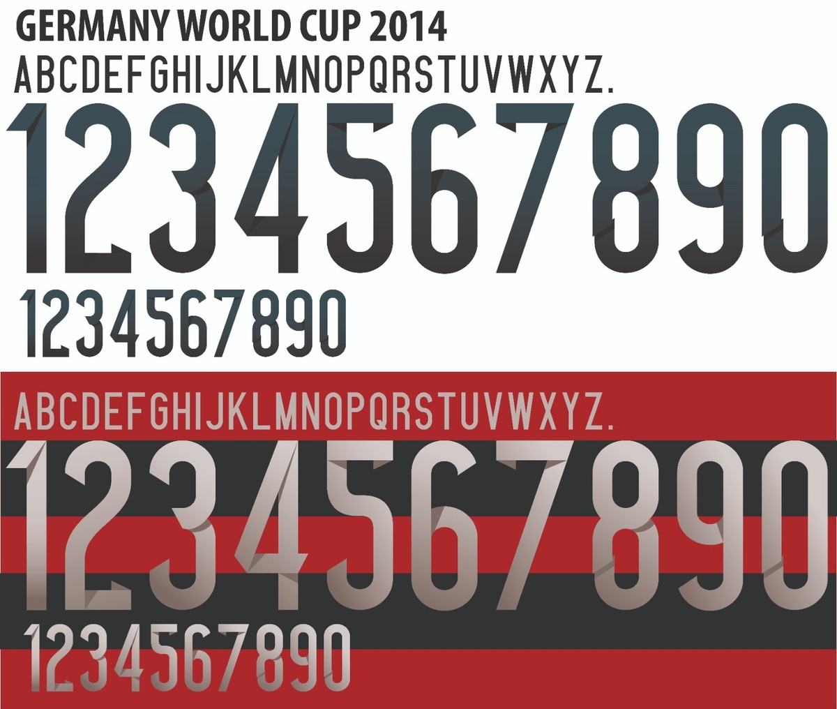 ドイツサッカー連盟　DFB、フェアプレイ ステッカー 2枚セット Name&Number Set For Germany World Cup 2014 National Home/Away