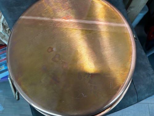 NEW Mauviel 1830 M'Passion Hammered Copper Jam Pan With Brass Handles 9.45 Quart - Picture 5 of 9