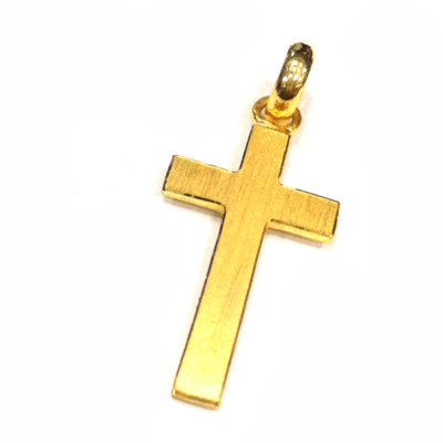 24k Solid Gold Cross Pendant 999 by 
