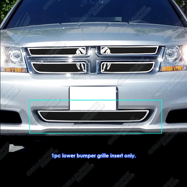 Se adapta a Dodge Avenger 2011-2014 parachoques inferior acero inoxidable falta malla rejilla inserto Foto 2 de 3