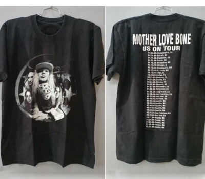 Mother Love Bone Shaka T Shirt On Tour 2 side basic black tee