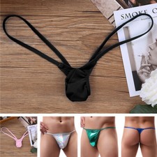Mens Backless Jockstrap Pouch Bikini Thong Briefs Bikini G-String Swim Underwear