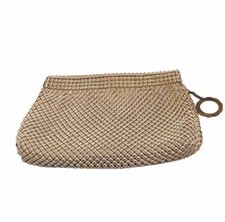 Vintage Whiting And Davis Cream Mesh Clutch